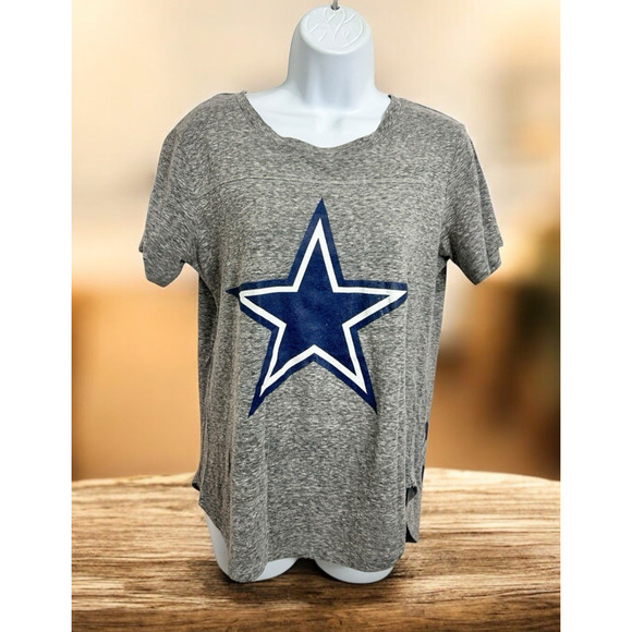 NFL Team Apparel Dallas Cowboys Gray Shirt Women's Sz Small Football Tee T-Shirt - Picture 2 of 6